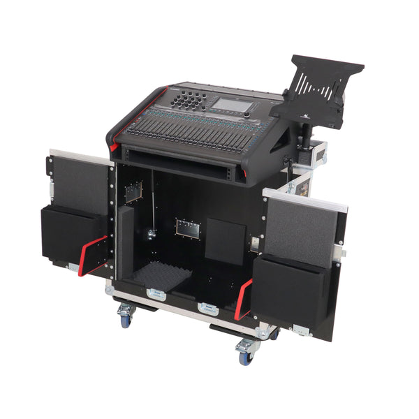 Allen and Heath QU-6 Flip-Ready Hydraulic Console Easy Retracting Lifting Case 1U and Laptop Display Arm by ZCASE