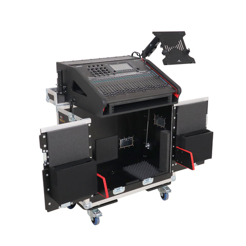 Allen and Heath QU-6 Flip-Ready Hydraulic Console Easy Retracting Lifting Case 1U and Laptop Display Arm by ZCASE
