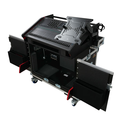 Allen and Heath QU-7 Flip-Ready Hydraulic Console Easy Retracting Lifting Case 1U and Laptop Display Arm by ZCASE