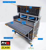 Mobile AV Broadcasting Streaming Recording Studio Workstation Case with 2x 4U Top 2x 12U Bottom