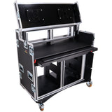 Mobile AV Broadcasting Streaming Recording Studio Workstation Case with 2x 4U Top 2x 12U Bottom