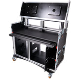 Mobile AV Broadcasting Streaming Recording Studio Workstation Case with 2x 4U Top 2x 12U Bottom