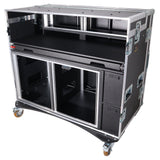 Mobile AV Broadcasting Streaming Recording Studio Workstation Case with 2x 4U Top 2x 12U Bottom