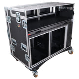 Mobile AV Broadcasting Streaming Recording Studio Workstation Case with 2x 4U Top 2x 12U Bottom