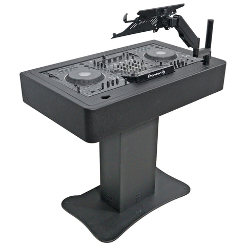 Control Tower DJ Podium with Road Cases for Pioneer DDJ-REV7 XDJ-XZ FLX10 RANE Four - Black Finish