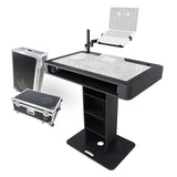 Control Tower DJ Podium with Road Cases for Pioneer DDJ-REV7 DDJ-FLX10 XDJ-XZ RANE Four - Black Finish