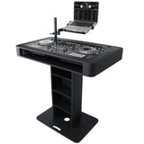 Control Tower DJ Podium with Road Cases for Pioneer DDJ-REV7 DDJ-FLX10 XDJ-XZ RANE Four - Black Finish