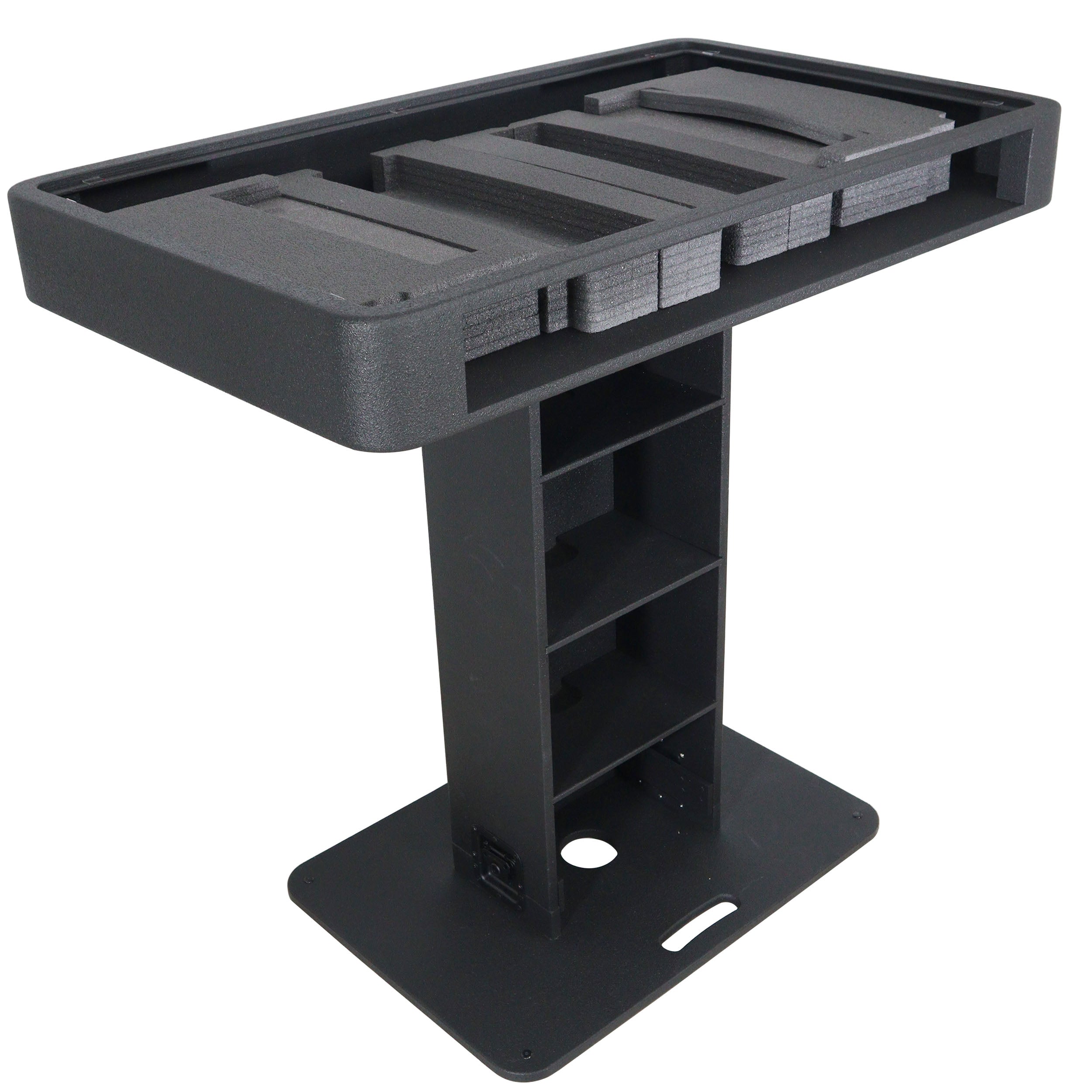 Control Tower DJ Podium with Road Cases for Pioneer DDJ-REV7 DDJ-FLX10 XDJ-XZ RANE Four - Black Finish