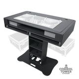 Control Tower DJ Podium with Road Cases for Pioneer DDJ-REV7 XDJ-XZ FLX10 RANE Four - Black Finish