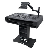 Control Tower DJ Podium with Road Cases for Pioneer DDJ-REV7 XDJ-XZ FLX10 RANE Four - Black Finish