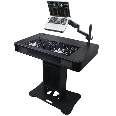 Control Tower DJ Podium with Road Cases for Pioneer DDJ-REV7 DDJ-FLX10 XDJ-XZ RANE Four - Black Finish