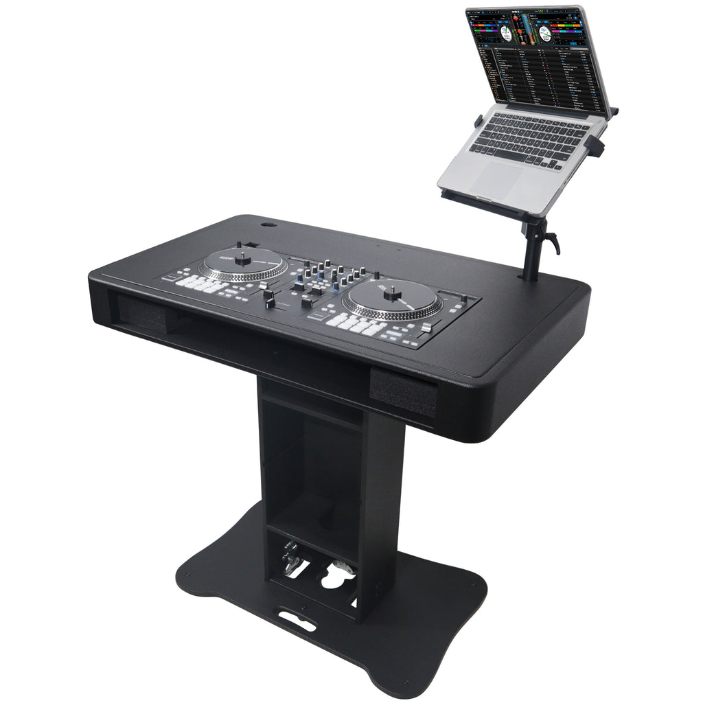 Control Tower DJ Podium with Road Cases for Pioneer DDJ-REV7 DDJ-FLX10 XDJ-XZ RANE Four - Black Finish