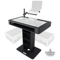 Control Tower DJ Podium with Road Cases for Pioneer DDJ-REV7 DDJ-FLX10 XDJ-XZ RANE Four - Black Finish