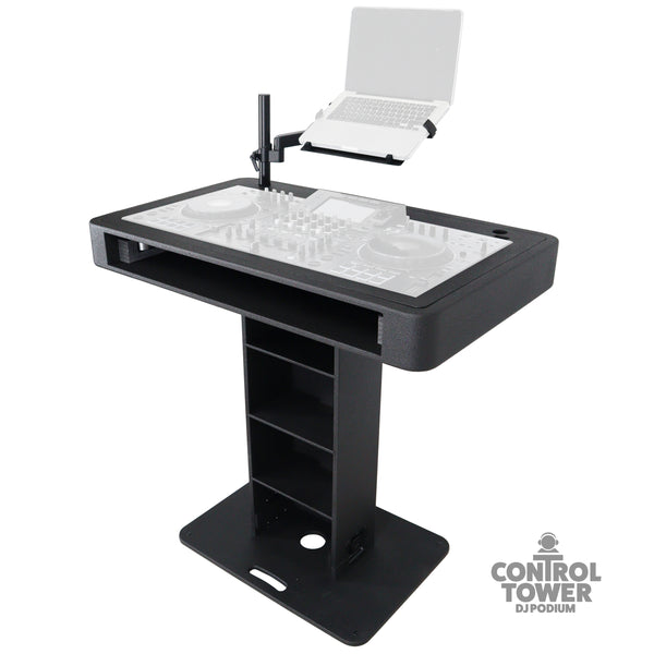 Control Tower DJ Podium for Pioneer DDJ-REV7 XDJ-XZ FLX10 RANE Four- Black Finish