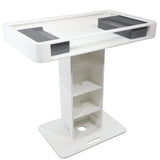 Control Tower DJ Podium with Road Cases for Pioneer DDJ-REV7 XDJ-XZ FLX10 RANE Four - White Finish