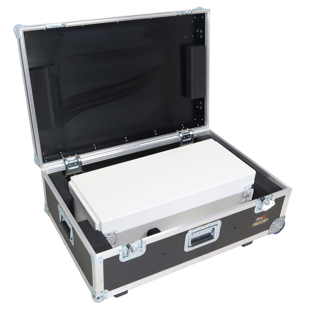 Control Tower DJ Podium with Road Cases for Pioneer DDJ-REV7 XDJ-XZ FLX10 RANE Four - White Finish