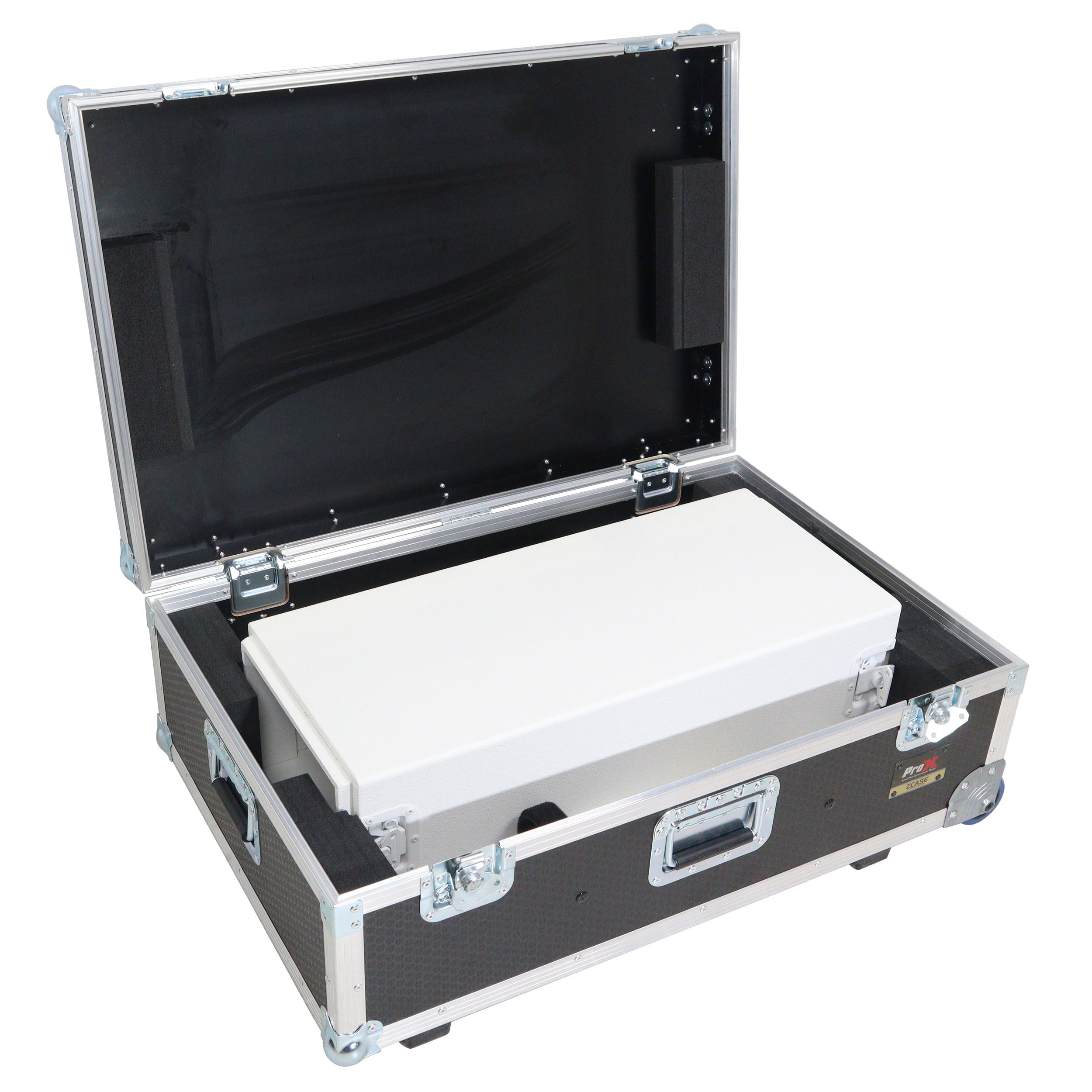 Control Tower DJ Podium with Road Cases for Pioneer DDJ-REV7 XDJ-XZ FLX10 RANE Four - White Finish