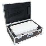Control Tower DJ Podium 2x 1U Rack Space with Road Cases for Pioneer DDJ-REV7 XDJ-XZ FLX10 RANE Four - White Finish
