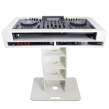 Control Tower DJ Podium 2x 1U Rack Space with Road Cases for Pioneer DDJ-REV7 XDJ-XZ FLX10 RANE Four - White Finish