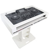 Control Tower DJ Podium 2x 1U Rack Space with Road Cases for Pioneer DDJ-REV7 XDJ-XZ FLX10 RANE Four - White Finish