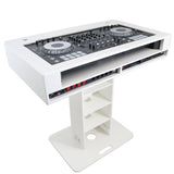 Control Tower DJ Podium 2x 1U Rack Space with Road Cases for Pioneer DDJ-REV7 XDJ-XZ FLX10 RANE Four - White Finish