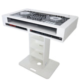 Control Tower DJ Podium 2x 1U Rack Space with Road Cases for Pioneer DDJ-REV7 XDJ-XZ FLX10 RANE Four - White Finish
