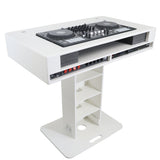 Control Tower DJ Podium 2x 1U Rack Space with Road Cases for Pioneer DDJ-REV7 XDJ-XZ FLX10 RANE Four - White Finish