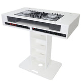 Control Tower DJ Podium 2x 1U Rack Space with Road Cases for Pioneer DDJ-REV7 XDJ-XZ FLX10 RANE Four - White Finish