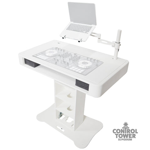 Control Tower DJ Podium for Pioneer DDJ-REV7 XDJ-XZ FLX10 RANE Four - White Finish