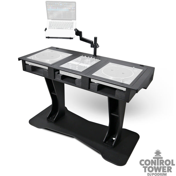 Control Tower DJ Podium with Road Cases for Pioneer CDJ-3000 Denon SC6000 CD Players RANE Twelve Turntable