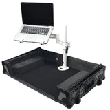 Articulating Laptop Tray Arm Pole for Control Tower DJ Podium Flip Ready DJ Cases White Finish
