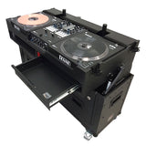 Flip-Ready Easy Retracting Hydraulic Lift Case for RANE Twelve Seventy and Seventy Two MKII Series , with Two Laptop Arms