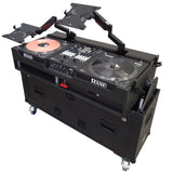 Flip-Ready Easy Retracting Hydraulic Lift Case for RANE Twelve Seventy and Seventy Two MKII Series , with Two Laptop Arms