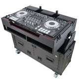 Flip-Ready Hydraulic DJ Flight Case For Pioneer DDJ-REV7 XDJ-XZ Opus Quad with Wheels and 2x Laptop Trays