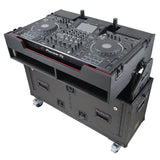 Flip-Ready Hydraulic DJ Flight Case For Pioneer DDJ-REV7 XDJ-XZ Opus Quad with Wheels and 2x Laptop Trays