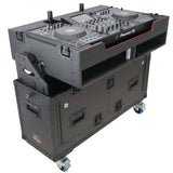 Flip-Ready Hydraulic DJ Flight Case For Pioneer DDJ-REV7 XDJ-XZ Opus Quad with Wheels and 2x Laptop Trays
