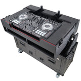 Flip-Ready Hydraulic DJ Flight Case For Pioneer DDJ-REV7 XDJ-XZ Opus Quad with Wheels and 2x Laptop Trays