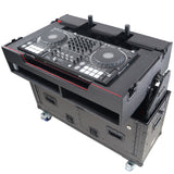 Flip-Ready Hydraulic DJ Flight Case For Pioneer DDJ-REV7 XDJ-XZ Opus Quad with Wheels and 2x Laptop Trays