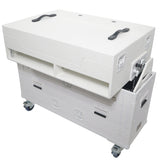 Flip-Ready Hydraulic DJ Flight Case For Pioneer DDJ-REV7 XDJ-XZ DDJ-1000 SZ2 SX3 with Wheels and 2x Laptop Trays White Finish