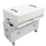 Flip-Ready Hydraulic DJ Flight Case For Pioneer DDJ-REV7 XDJ-XZ DDJ-1000 SZ2 SX3 with Wheels and 2x Laptop Trays White Finish