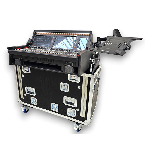 Yamaha DM7 Hydraulic Flip-Ready Console Easy Retracting Lifting 1U Rack Space Flight Case with wheels by ZCASE