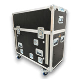 Yamaha DM7 Hydraulic Flip-Ready Console Easy Retracting Lifting 1U Rack Space Flight Case with wheels by ZCASE