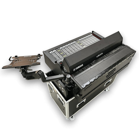 Yamaha DM7 Hydraulic Flip-Ready Console Easy Retracting Lifting 1U Rack Space Flight Case with wheels by ZCASE
