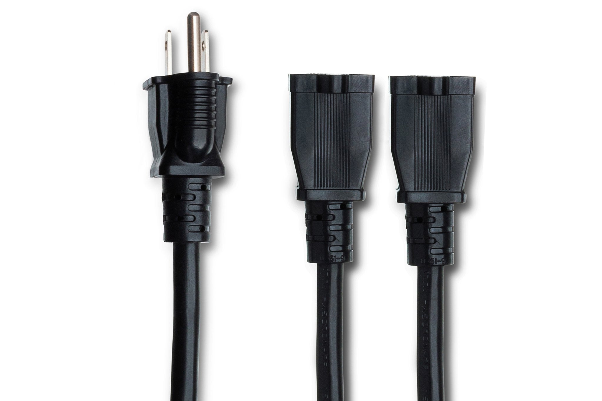 Power Extension Y Cable, Dual NEMA 5-15R to NEMA 5-15P, 14 AWG x 3 OFC - Connector