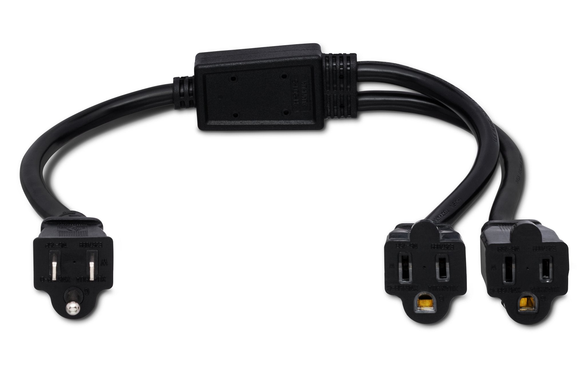 Power Extension Y Cable, Dual NEMA 5-15R to NEMA 5-15P, 14 AWG x 3 OFC - Full