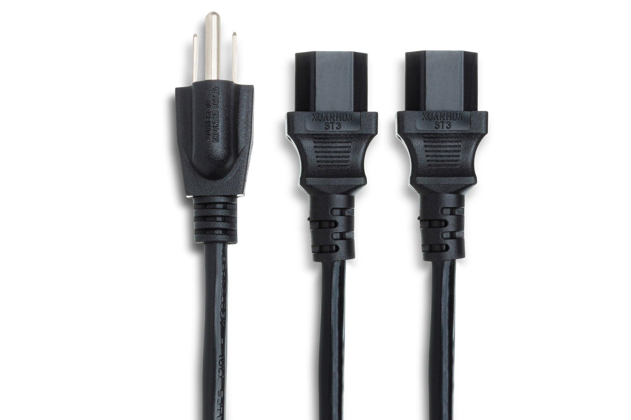 Power Y Cable, Dual IEC C13 to NEMA 5-15P, 1.5 ft - Connector