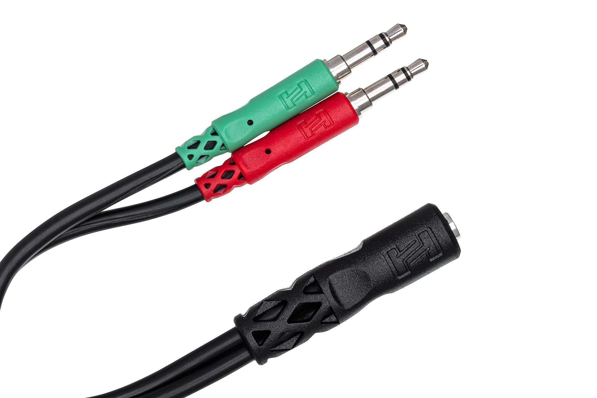 Headset/Mic Breakout Cable, 3.5 mm TRRSF to Dual 3.5 mm TRS - Angle