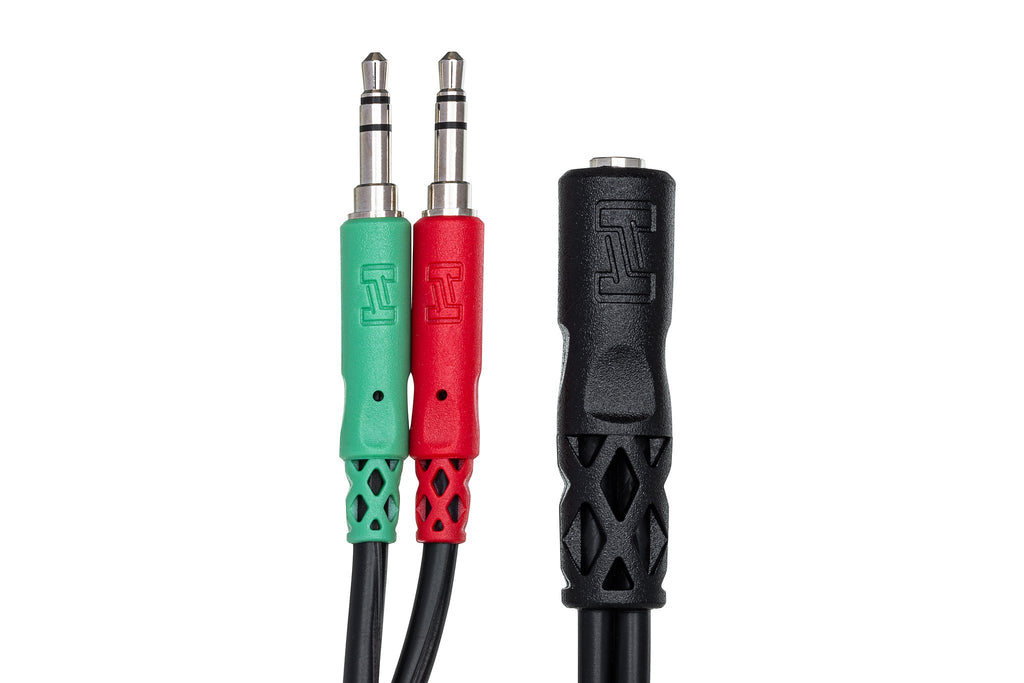 Headset/Mic Breakout Cable, 3.5 mm TRRSF to Dual 3.5 mm TRS - Connector