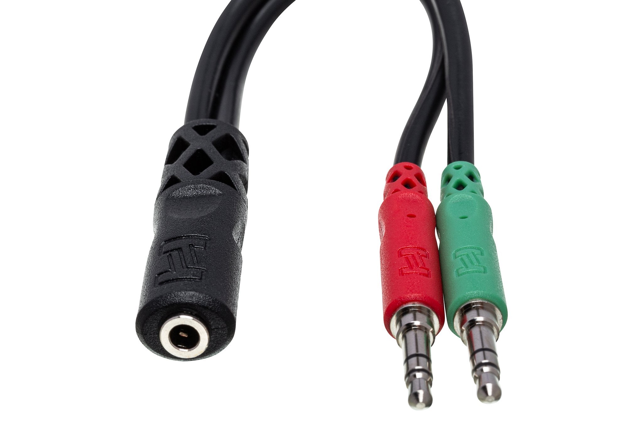 Headset/Mic Breakout Cable, 3.5 mm TRRSF to Dual 3.5 mm TRS - Front