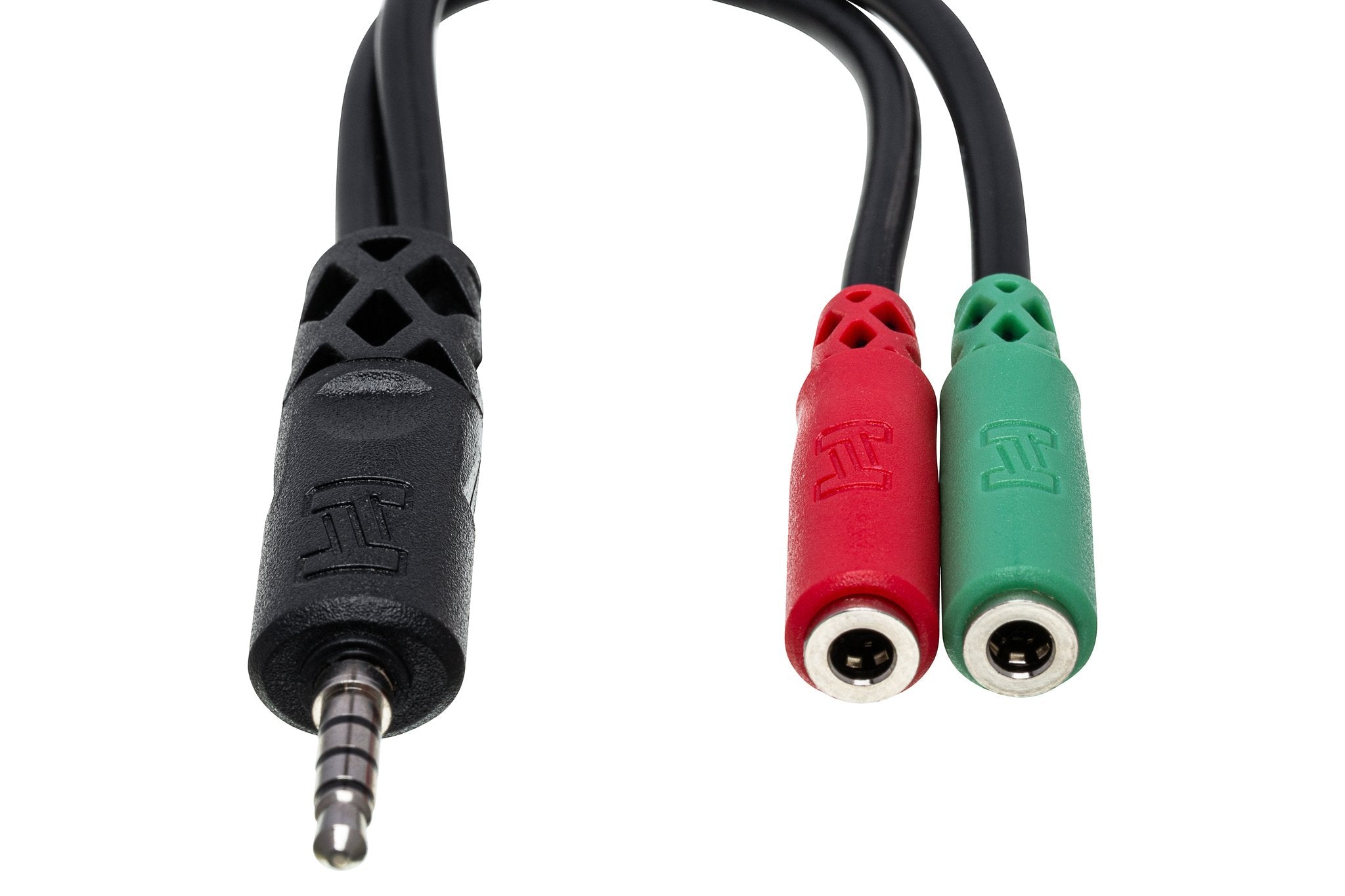 Headset/Mic Breakout Cable, 3.5 mm TRRS to Dual 3.5 mm TRSF - Front